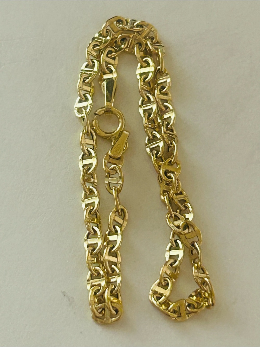 18K Gold Textured Link Bracelet – 7”